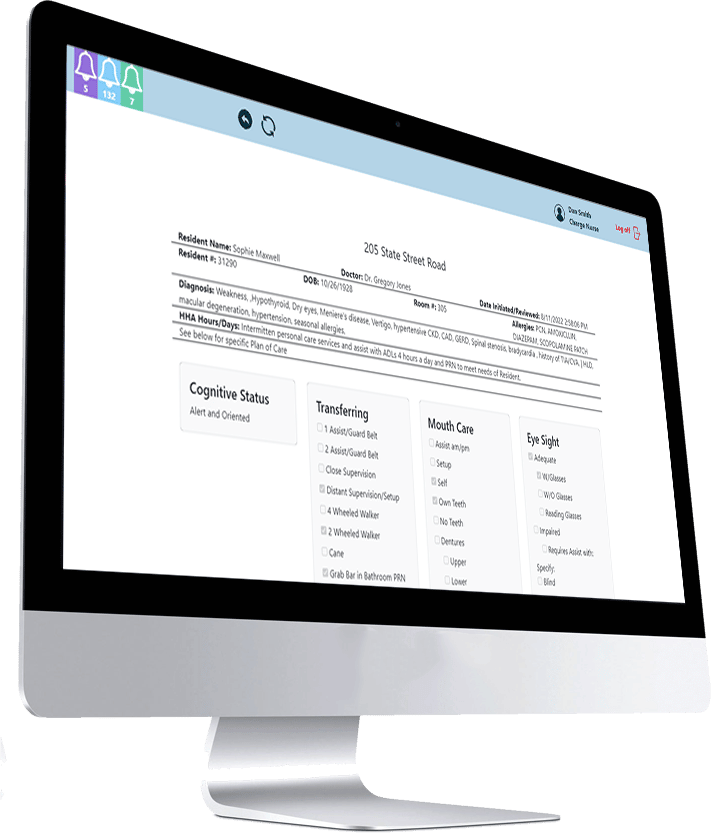 Vital ACS Features Assisted Living Computer With Care Plan